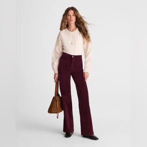 Madewell The Wide-Leg Pant in Corduroy - 25 Standard - Dark Pomegranate